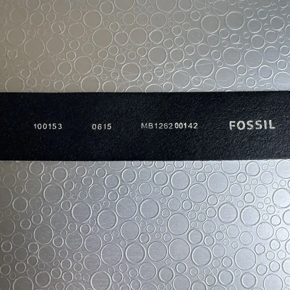 Vintage Fossil Mens Belt 42 Black Retro Classic Leather Gorpcore Unisex Western